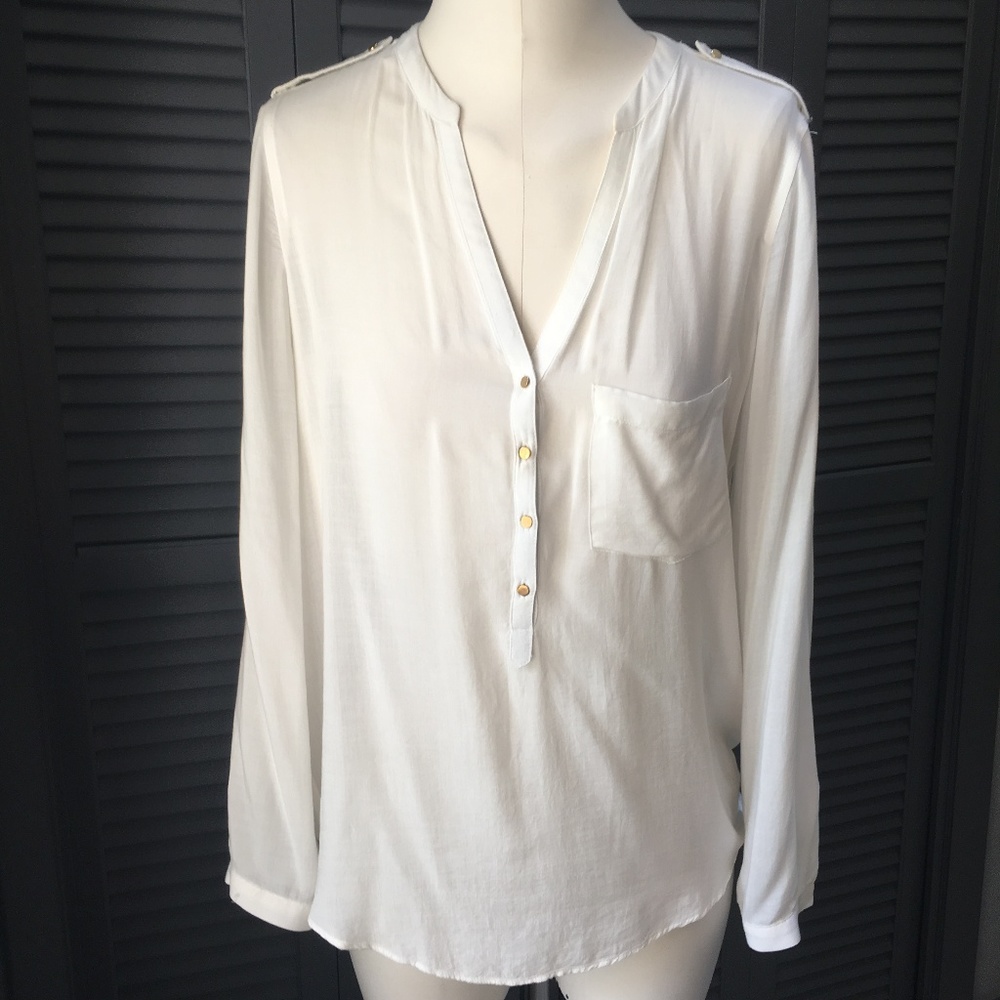 ZARA WHITE BASIC BLOUSE